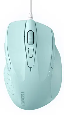 Produktbild von TECKNET Maus mit Kabel, 6400 DPI, Computermaus mit 6 Tasten, Hellgrün