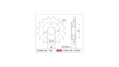 Produktbild von Rk-Ritzel 525 15z Standard