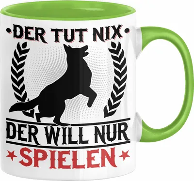 Produktbild von Hund Tasse Geschenk Kaffee-Becher Hunde-Besitzer Geschenkidee  (Grün)