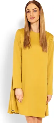 Produktbild von Peekaboo Kleid Langarm knielang Rundhals senf L/XL