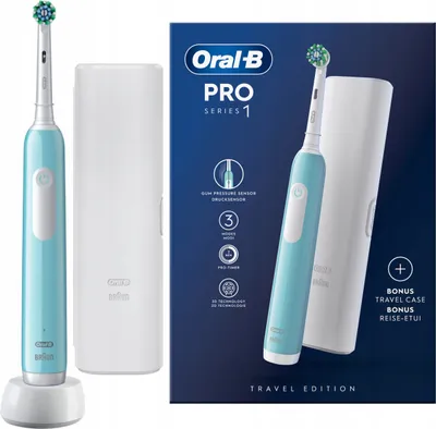 Produktbild von Oral-B | Elektrische Zahnbürste - Pro Series 1 - Blau - mit Reiseetui - 3 Reinigungsmodi