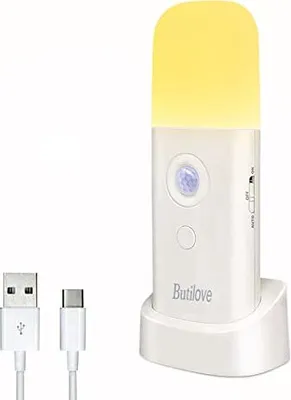 Produktbild von Nachtlicht mit Bewegungsmelder, wiederaufladbar, tragbar, USB-Kabel, kabellose Wandleuchte automatischem Ein- und Ausschalten, für Schrank,