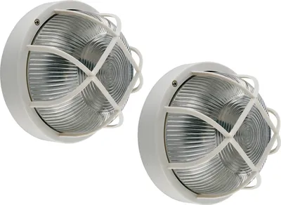 Produktbild von 2er-SET Kellerleuchte Außenleuchte weiß, E27 Feuchtraumleuchte Kellerlampe