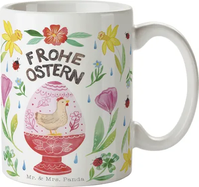 Produktbild von Mr. & Mrs. Panda Kaffeetasse Ostern Ei - Weiß - Geschenk, haferl, Geschenktasse, Tasse, Trinkbecher, Pott