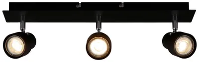 Image de Plafonnier LED Spot BRILONER LEUCHTEN ROCK, 5 W, 460 lm, IP20, noir, métal, incl., 3x GU10, 45 x 8 x 12 cm