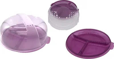 Produktbild von Mikrowellen 4er Set mit Teller, Menüteller, Mikrowellenhaube flach und Abdeckhaube mit Ventil