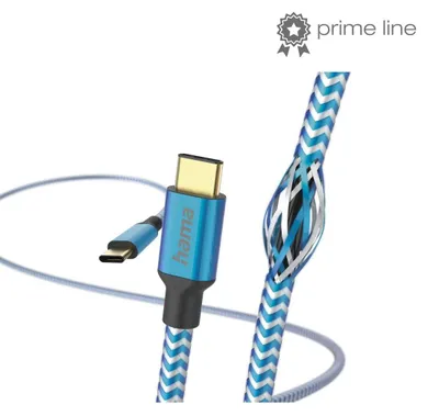 Obrázok produktu pre Hama Reflexný USB kábel 1,5 m USB 2.0 USB C modrý (00201557)