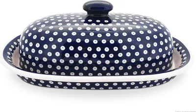Produktbild von Original Bunzlauer Keramik Brotkasten mit Unterschale 39,5 x 25,5 x 13,0 cm Design 42