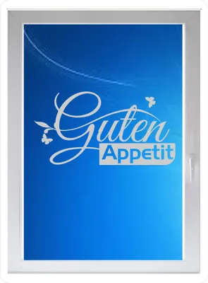 Produktbild von INDIGOS UG - Guten Appetit - Farbe: silberfein satiniert - 96x49 cm - Sichtschutzfolie - Fensterfolie - Glasdekorfolie - für die Küche, Guten Appetit ans Fenster