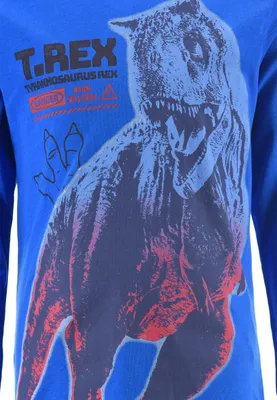 Produktbild von Jurassic World Kinder Jungen Schlafanzug Pyjama Langarm-Shirt + Schlaf-Hose, Farbe:Blau, Größe Kids:98