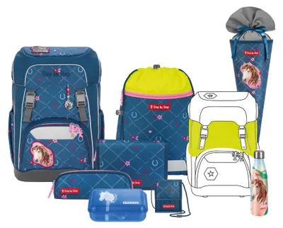 Produktbild von Step by Step Schulranzen-Set GIANT „Horse Lima“, 10-teilig, blau