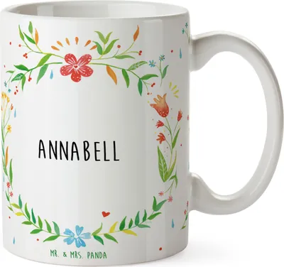 Produktbild von Mr. & Mrs. Panda Kaffeebecher Annabell - Geschenk, Teetasse, Kaffeetasse, Tasse, keramik, Trinkbecher
