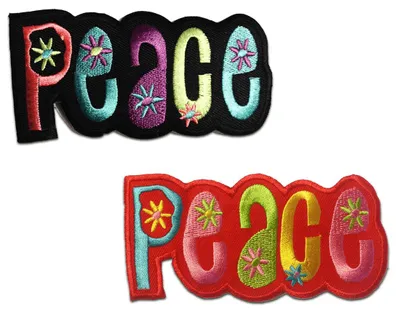 Obrázek produktu pro Peace Frieden Hippie - nášivka, nažehlovací nášivka, nášivky, nášivky, nažehlovací, Velikost: 11 x 5,5 cm