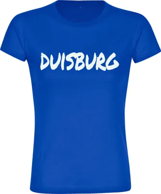Produktbild von multifanshop Damen T-Shirt - Duisburg - Textmarker, blau, Größe S