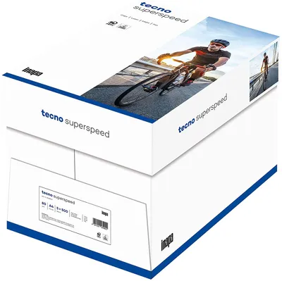 Produktbild von inapa Drucker-/ Kopierpapier tecno Superspeed: 80 g/m², A4, 2500 Blatt (5x500) hochweiß