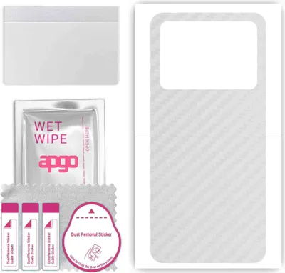 Produktbild von apgo Rückseite Schutzfolie, Skin, kompatibel mit Infinix Note 40 Pro 5G, Hinten Displayschutzfolie aus Vinylfolie, kratzfest, einfache Montage - Transparenter Kohlenstoff