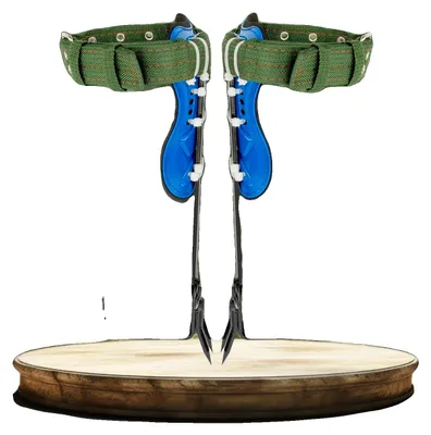 Image de Équipement d'escalade d'arbres, fabrication en acier au carbone haut de gamme, capacité de charge de 100 kg, repose-pieds ergonomique, griffes en acier trempé, sangles renforcées pour plus de sécurité