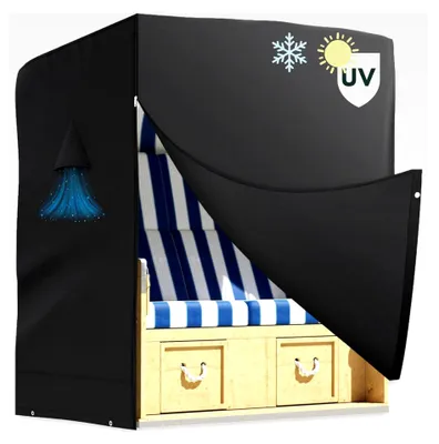 Produktbild von Winterfeste Schutzhülle für Strandkörbe aus 600D Oxford-Gewebe, wasserdicht und UV-beständig, 135 cm breit