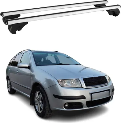Image de Barres de toit Transversales pour Skoda Fabia I Break 2001-2008 Aluminium Argent