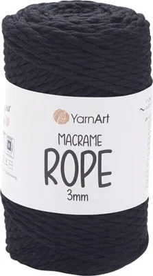 Obrázek produktu pro Yarn Art Macrame Rope 3 mm 63 m 750 Black Šňůra