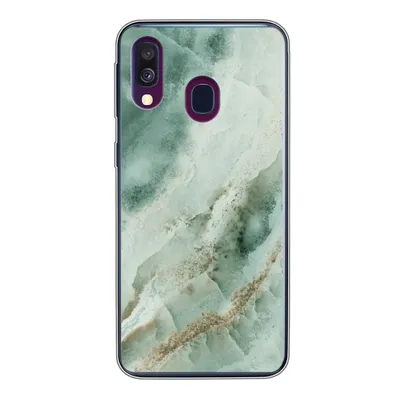 Produktbild von MuchoWow® Handyhülle Schutzhülle Hülle für Samsung Galaxy A40 Naturstein - Grün - Chic Silikon Softcase Handy Hülle - Handy-Tasche