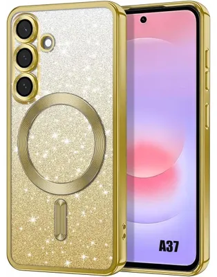 Image de Coque pour Samsung Galaxy A37 5G, Protection Paillette avec Cercle Magnétique Film Caméra - Doré
