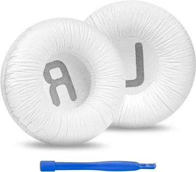 Immagine prodotto di Cuffie di ricambio in pelle - Cuffie - Compatibili con JBL - Colore: bianco - Per modelli JBL JR300/300BT, T450BT/500BT, Tune 500/500BT/510BT