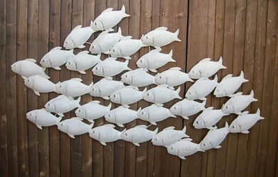 Produktbild von Wandobjekt Fischschwarm  Fische Wanddekoration Eisen