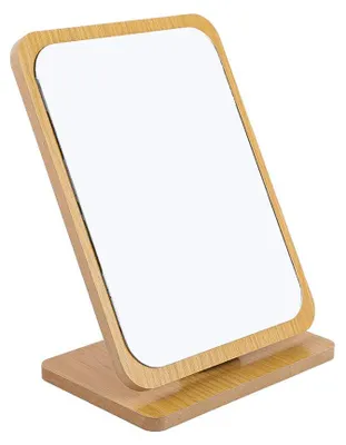 Imagen del producto de Espejo de mesa plegable de madera, ajustable, de 30 cm, ideal para maquillaje