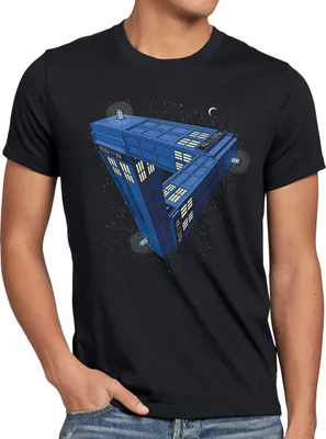 Produktbild von style3 Escher Box T-Shirt Herren zeitreise serie polizei notrufzelle