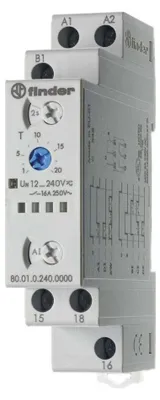 Produktbild von Finder 80.01.0.240.0000, Grau, 16 A, CE, 12 - 240 V, 50 - 60 Hz, -10 - 50 °C