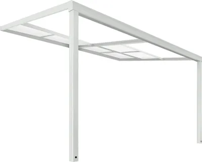 Immagine prodotto di Home Deluxe - Tetto per terrazza SOLIS DELUXE - bianco, 390 x 295 x 233 / 272 cm - incl. funzione tetto scorrevole - incl. teli a doppia parete, materiale di montaggio I Tetto pergola tetto per terrazza