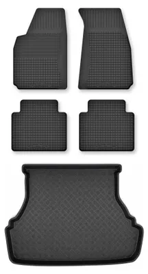 Zdjęcie produktu dla Dywaniki gumowe + mata bagażnika do Toyota Carina E 1992-1997 (sedan) – czarne, dobierane – Wielganizator Semi-Universal
