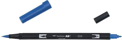 Produktbild von Tombow ABT-555, Fein, 1 Farben, Rundspitze & Bürstenspitze, 0,3 mm, Schwarz, Rund