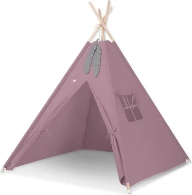 Immagine prodotto di Tenda Tipi per bambini - tenda da gioco - leggera e pieghevole, in cotone, incluse piume decorative