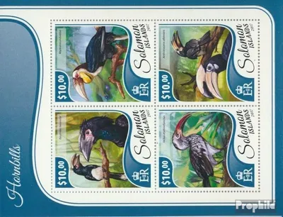 Produktbild von Briefmarken Salomoninseln 2017 Mi 4667-4670 Kleinbogen (kompl. Ausg.) postfrisch Nashornvögel