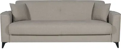 Image de Canapé Convertible 3 Places BERGAMO, Tissu Beige, Coffre de Rangement, 230 x 85 x 89 cm