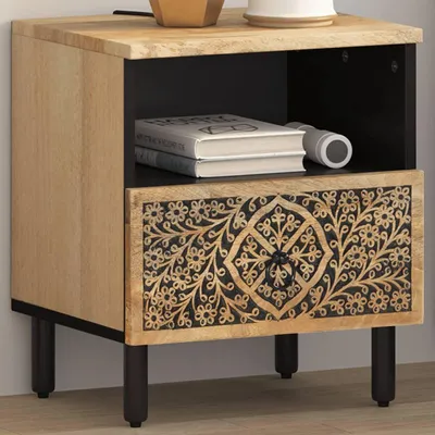 Image de vidaXL Table de nuit 40x33x46 cm bois massif mangue