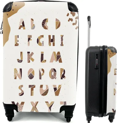 Produktbild von MuchoWow® MuchoWow® Koffer Handgepäck Trolley Rollkoffer Kleine Reisekoffer mit 4 Rollen - Zitate - Sprichwörter - Alphabet - Kinder - Baby - Cabin Size < 55x40x23 cm & 55x40x20 cm - Fotokoffer - Kabi