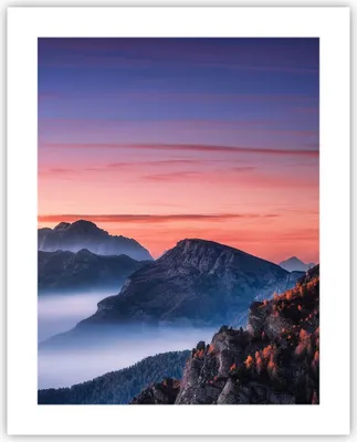 Produktbild von Poster - Poster ohne Rahmen - Westen Sonne Berge - 40x50 cm - Wand Bild - Wanddeko - Wandbilder - Kunstposter - Wandposter - Bilder - Kunstdruck - Wanddekoration - Wandbild - P2XPA40x50-4525