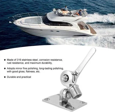Produktbild von Marine VHF Antenne mit verstelbarer Fußstütze für Boote - rostfreier Stahl - 38mm/1,50in - wasserdicht, marine, für Boote