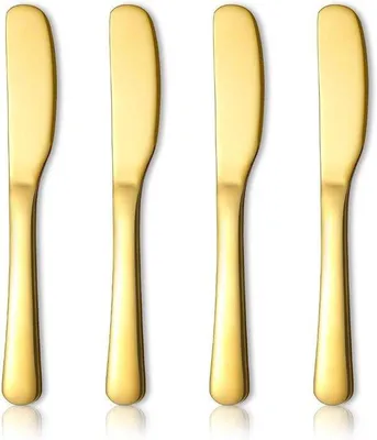 Produktbild von Edelstahl-Buttermesser-Set für Küche und Essen, 4-teilig, Gold