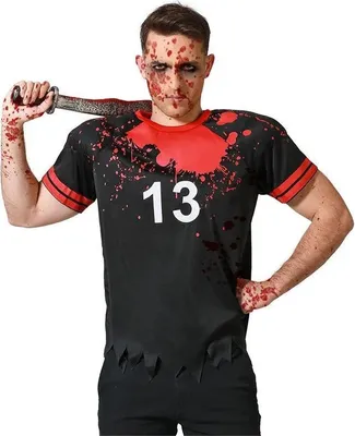 Image de Déguisement adulte Rugby Sanglant Noir Polyester - XL