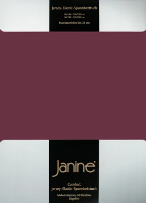 Produktbild von Janine Jersey Elastic Spannbetttuch 180x200 cm - 200x220 cm burgund