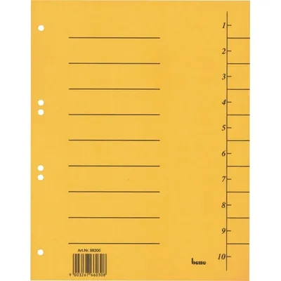 Produktbild von Trennblätter A4 Karton 210g/qm gelb VE=50 Blatt