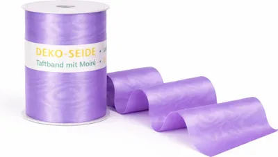 Produktbild von Dekoband Dekoseide Taft mit Moire Tischband 100mm 10m Hochzeit Feier Schleife flieder