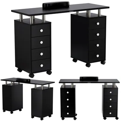 Image de Bureau table cosmétique bureau cosmétique pour manucure noir