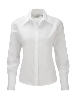 Produktbild von Russel Damen Business Oberteil Bluse T-Shirt Oberteil Shirt langarm, Größe:XS (34), Farbe:Weiß