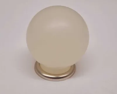 Produktbild von 10 x Möbelknöpfe kunststoff matt nickel 34 mm weiß Art.-Nr.: 481400