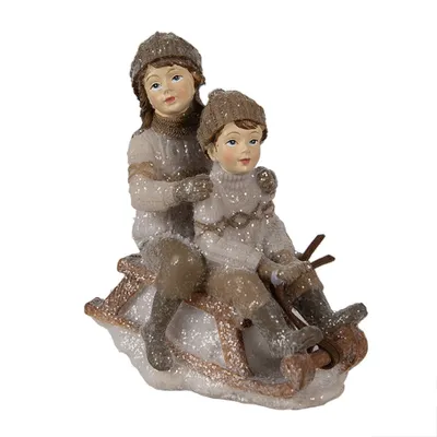 Produktbild von Clayre & Eef Figur Kinder 11 cm Beige Polyresin